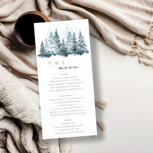 Carte De Remerciements Elégant Mariage de pin de la forêt d'hiver de neig