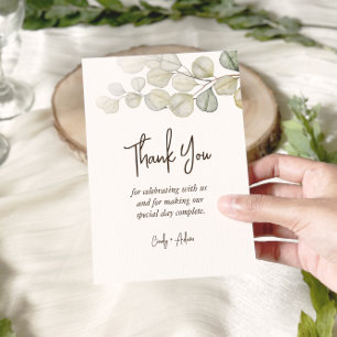 Carte De Remerciements Elégant Mariage de verdure Eucalyptus