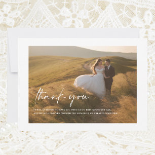 Carte De Remerciements Élégant Mariage photo