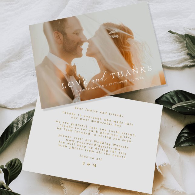 Carte De Remerciements Élégant Mariage photo moderne personnalisé (Créateur téléchargé)