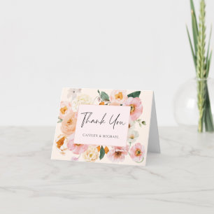 Carte De Remerciements Élégant Mariage rose pâle