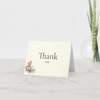 Carte De Remerciements Elegant Matching Wedding Thank You Card