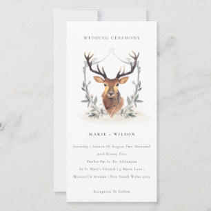 Carte De Remerciements Elégant Mignonne Cerf Floral Crest Mariage Invitat