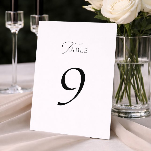 Carte De Remerciements Elegant Minimal Script Wedding Table Numbers 1–19 (Créateur téléchargé)