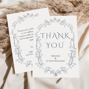 Carte De Remerciements Élégant minimaliste Mariage