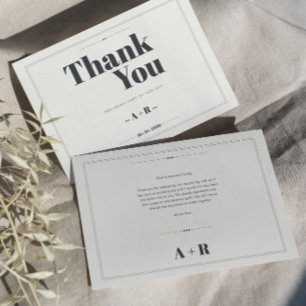 Carte De Remerciements Élégant minimaliste Mariage chic