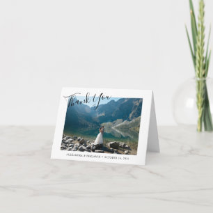 Carte De Remerciements Élégant minimaliste message personnalisé photo Mar