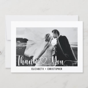 Carte De Remerciements Élégant minimaliste script Mariage photo personnal