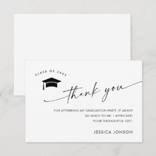 Carte De Remerciements Élégant Minimaliste Simple Graduation
