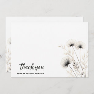 Carte De Remerciements Élégant minimaliste simple Mariage Boho