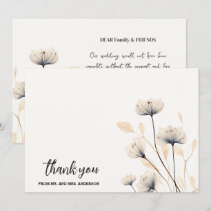 Carte De Remerciements Élégant minimaliste simple Mariage Boho