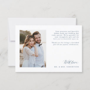 Carte De Remerciements Élégant minimaliste simple moderne Mariage d'ardoi