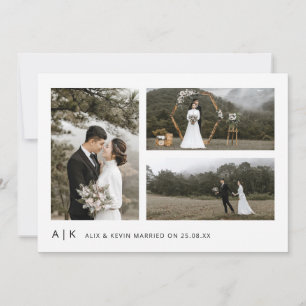 Carte De Remerciements Élégant minimaliste stylish Script Mariage photo