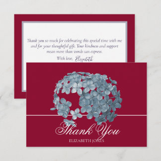 Carte De Remerciements Elegant Modern Light Blue Floral Cluster Thank You