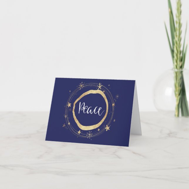 Carte De Remerciements Élégant moderne Peace Gold Star Business (Devant)