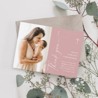 Élégant moderne Script photo Baptême