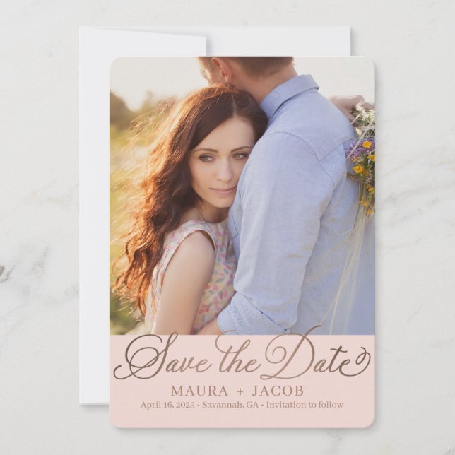 Carte De Remerciements Elegant Nuptial Save The Date Card (Devant)