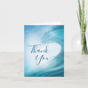 Carte De Remerciements Elégant Ocean Wave Beach Mariage Photo