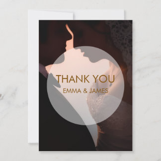 Carte De Remerciements Elegant Peach Wedding Thank You Flat Card