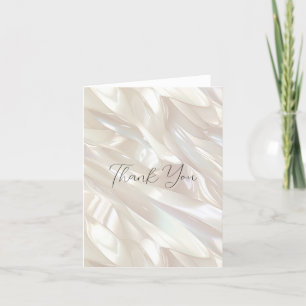 Carte De Remerciements Elégant Pearl White Shell Abstrait