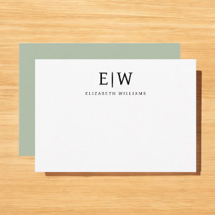 Carte De Remerciements Élégant professionnel simple Monogramme minimalist
