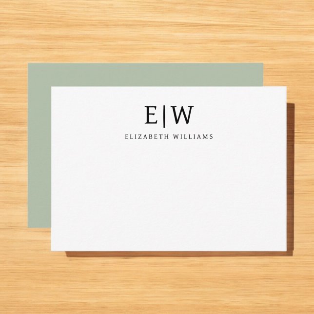 Carte De Remerciements Élégant professionnel simple Monogramme minimalist (Créateur téléchargé)