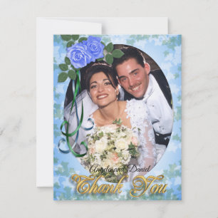 Carte de remerciements élégant Rose bleu