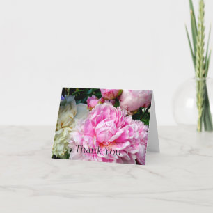 Carte De Remerciements Elégant rose peony blanc floral jardin photo