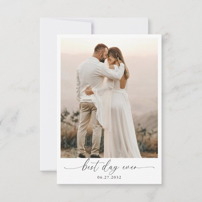 Carte De Remerciements  Elegant Sage Green Bow Monogram Photo Wedding (Devant)