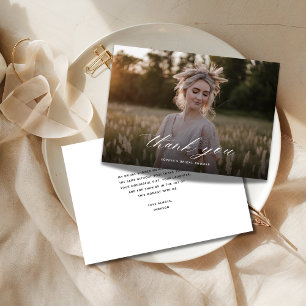 Carte De Remerciements Élégant Script Boho Toute Occasion Enterrement de