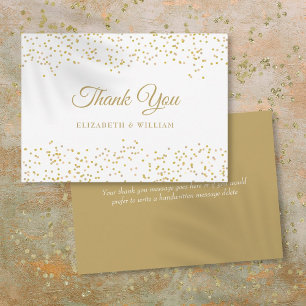 Carte De Remerciements Elegant Script Chic Gold Dust Confeti