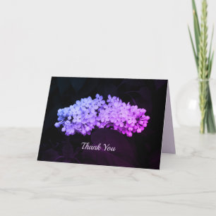 Carte De Remerciements Élégant script de Lilacs violets