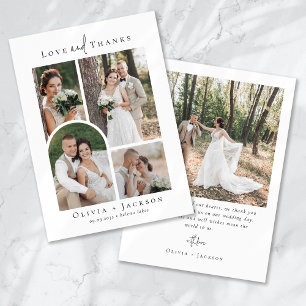 Carte De Remerciements Élégant script Mariage photo complet