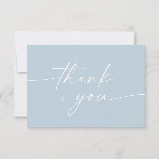 Carte De Remerciements Élégant script minimaliste (Devant)