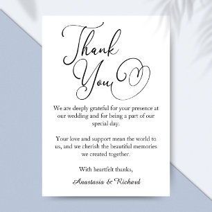 Carte De Remerciements Élégant script moderne minimaliste Mariage