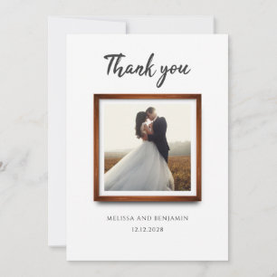 Carte De Remerciements Élégant Script Multi Photo Mariage