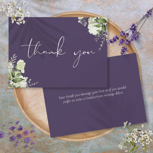 Carte De Remerciements Élégant script personnalisé Purple Green