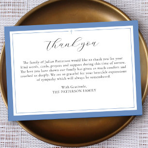 Carte De Remerciements Élégant Script Simple Cross Custom Funeral