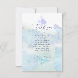 Carte De Remerciements Elégant Sous l'Océan marin thème Baby shower garço