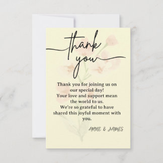 Carte De Remerciements Elegant Thank You Card