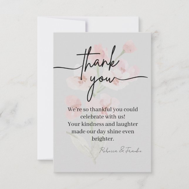 Carte De Remerciements Elegant Thank You Card (Devant)