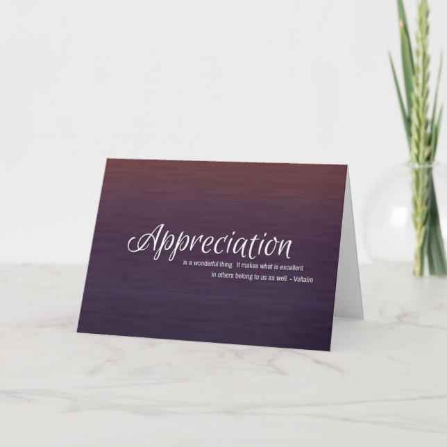 Carte De Remerciements Elegant Thank You Card with Voltaire (Devant)