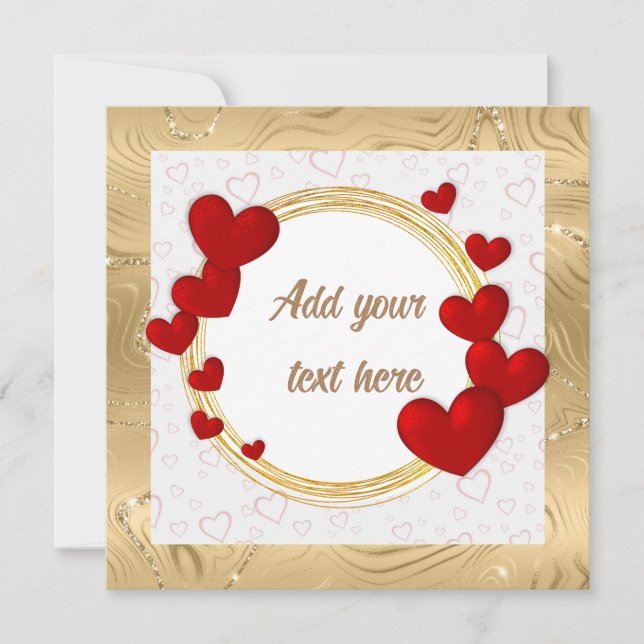 Carte De Remerciements Élégant Valentines, Amour, Mariage d'anniversaire (Devant)