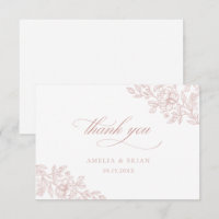 Élégant Vintage Floral Blush Pink Script Mariage