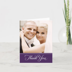 Carte De Remerciements Élégant violet crampon Mariage photo