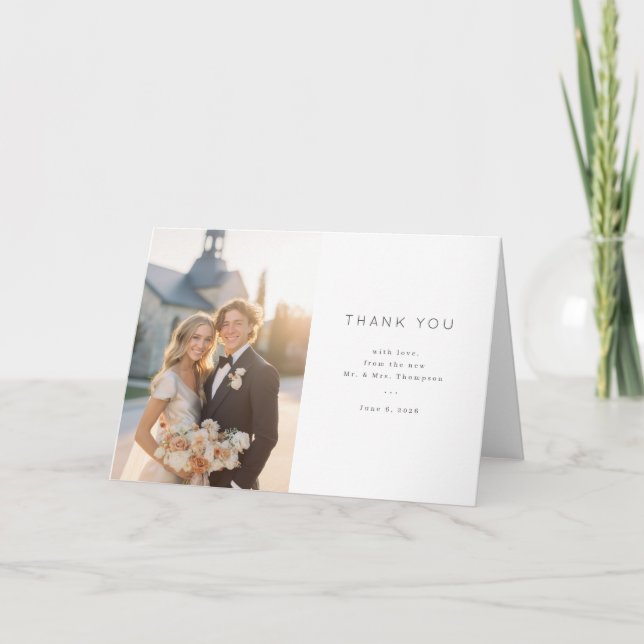 Carte De Remerciements Elegant Wedding Thank You Card (Devant)