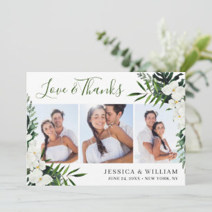 Carte De Remerciements Elegant White Orchids Bohemian Wedding 3 PHOTO