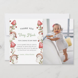 Carte De Remerciements Elégante aquarelle champignon boisé photo