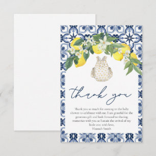 Carte De Remerciements Elégante aquarelle Citron Positano Baby shower