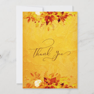Carte De Remerciements Elégante aquarelle rouge et or Poinsettia Mariage